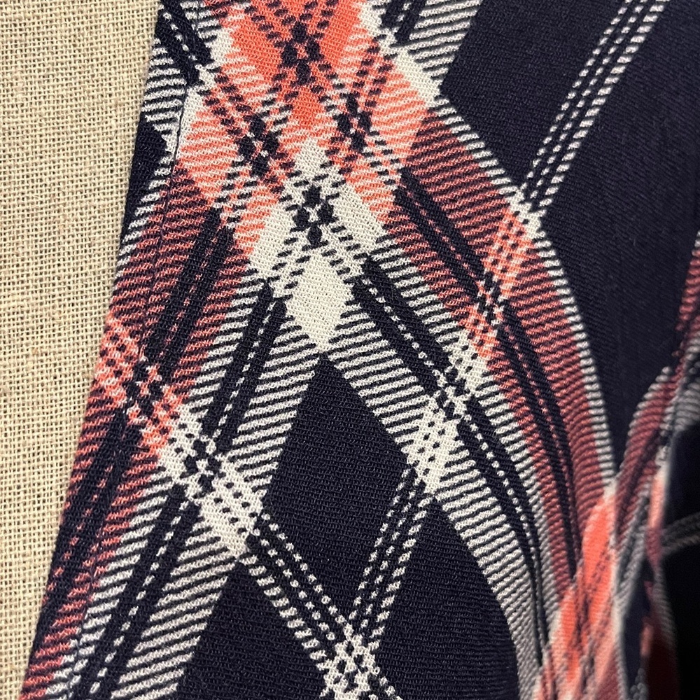 torrid Navy, Pink & White Plaid Open Cardigan - Picture 2 of 5
